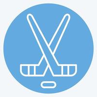 ikon hockey. relaterad till hockey sporter symbol. blå ögon stil. enkel design redigerbar vektor