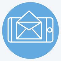 Symbol Email. verbunden zu Post Büro Symbol. Blau Augen Stil. einfach Design editierbar. einfach Illustration vektor