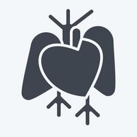 Symbol Herz. verbunden zu Mensch Organ Symbol. Glyphe Stil. einfach Design editierbar. einfach Illustration vektor