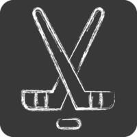 ikon hockey. relaterad till hockey sporter symbol. krita stil. enkel design redigerbar vektor