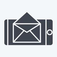 Symbol Email. verbunden zu Post Büro Symbol. Glyphe Stil. einfach Design editierbar. einfach Illustration vektor