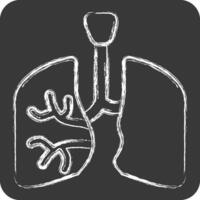 Symbol Lunge. verbunden zu Mensch Organ Symbol. Kreide Stil. einfach Design editierbar. einfach Illustration vektor