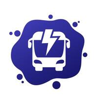 elektrisk buss ikon, rena stad transport vektor