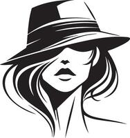 trendig kvinna bär hatt illustration. vektor