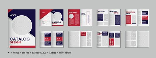 möbel produkt katalog design, flersida broschyr katalog mall design med attrapp vektor