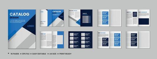 möbel produkt katalog design, flersida broschyr katalog mall design med attrapp vektor