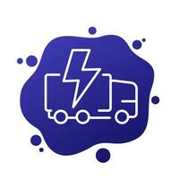 elektrisch LKW Symbol, schwer Transport Linie Vektor