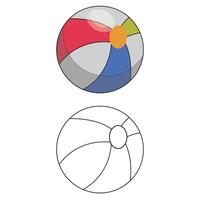 strand boll färg sida översikt och Färg vektor