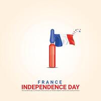oberoende dag av Frankrike. oberoende dag kreativ design för social media posta vektor