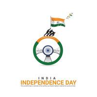 Unabhängigkeit Tag von Indien. Unabhängigkeit Tag kreativ Design zum Sozial Medien Post vektor