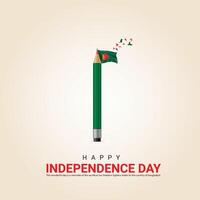 Unabhängigkeit Tag von Bangladesch. Unabhängigkeit Tag kreativ Design zum Sozial Medien Post. vektor