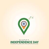 Unabhängigkeit Tag von Indien. Unabhängigkeit Tag kreativ Design zum Sozial Medien Post vektor