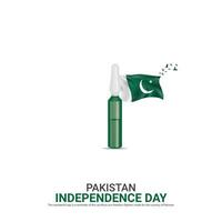 Vektor Unabhängigkeit Tag von Pakistan entwerfen, kreativ Anzeigen, 3d Illustration
