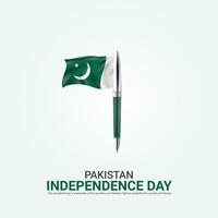 vektor oberoende dag av pakistan design, kreativ annonser, 3d illustration