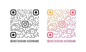 illustration av Instagram qr koda med logotyp vektor