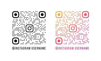 Illustration von instagram qr Code mit Logo vektor