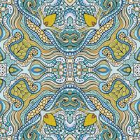 abstrakt Vektor dekorativ ethnisch Hand gezeichnet skizzenhaft Kontur Meer