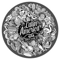 latin Amerika vektor hand dragen klotter illustration