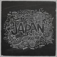 Japan Hand Beschriftung und Kritzeleien Elemente Hintergrund vektor