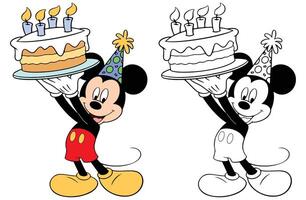 mickey mus och vänner, födelsedagar och parter vektor