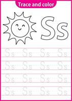 Englisch Schreiben Arbeitsblatt zum kg Schreiben trainieren Aktivität zum Kinder. Handschrift Übung zum Kinder. druckbar Arbeitsblatt. vektor