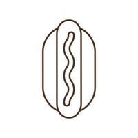 Hot-Dog-Linienstil-Symbol-Vektor-Design vektor