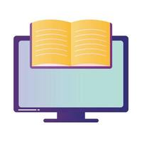 e-bok på dator vektordesign vektor