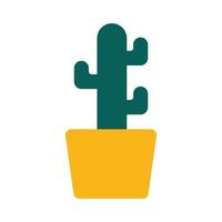 Kaktuspflanze im flachen Stil Symbol Vektor-Design des Topfes vektor