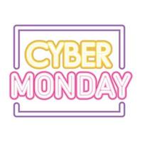 Cyber Monday Schriftzug in Neonschrift vektor