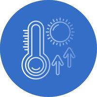 termometer lutning linje cirkel ikon vektor