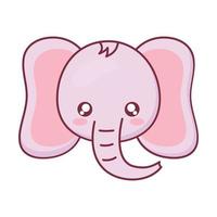 kawaii elefant djur tecknad vektordesign vektor