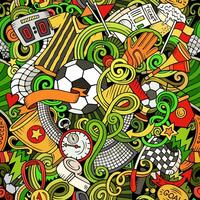 Karikatur Kritzeleien Fußball nahtlos Muster vektor