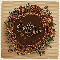 kaffe tid dekorativ gräns märka design. vektor