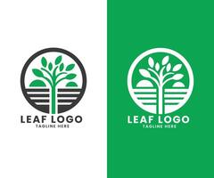 cirkel form enkel träd blad blommig natur vektor logotyp design mall