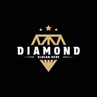 diamant lyx guld logotyp design kreativ aning vektor