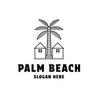 Palme Strand Haus Logo Design Konzept Idee vektor