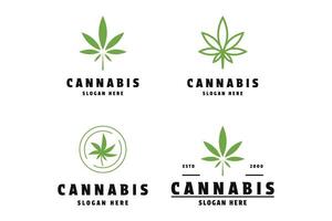 einstellen von Marihuana Cannabis Logo Design Vektor Vorlage