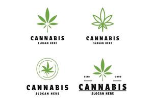 uppsättning av marijuana cannabis logotyp design vektor mall