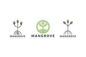 einstellen von Mangrove Logo Design kreativ Idee vektor