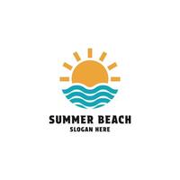 Sommer- Strand Sonne Logo Design Konzept Idee vektor