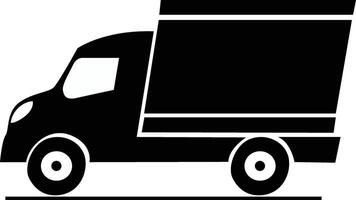 schnell Versand Lieferung LKW Silhouette. schnell Versand Lieferung LKW Symbol. vektor