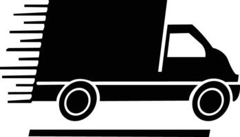 schnell Versand Lieferung LKW Silhouette. schnell Versand Lieferung LKW Symbol. vektor