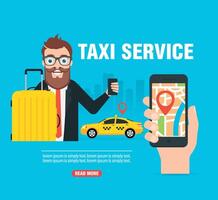 taxi service modern begrepp design platt baner vektor