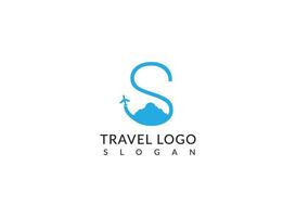 anfänglich letztere s Reise Logo Design. vektor