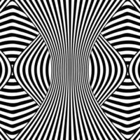 abstrakt optisch Illusion gestreift Hintergrund im schwarz und Weiß vektor