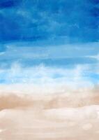 Hand gemalt Aquarell abstrakt Strand Landschaft vektor