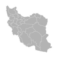 Vektor isoliert Illustration von vereinfacht administrative Karte von Iran. Grenzen von das Provinzen. bunt Blau khaki Silhouetten.