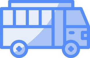 Bus Linie gefüllt Blau Symbol vektor