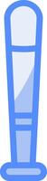 Baseball Schläger Linie gefüllt Blau Symbol vektor