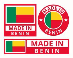 Vektor einstellen gemacht im Benin Design Produkt Etiketten Geschäft Symbole Illustration